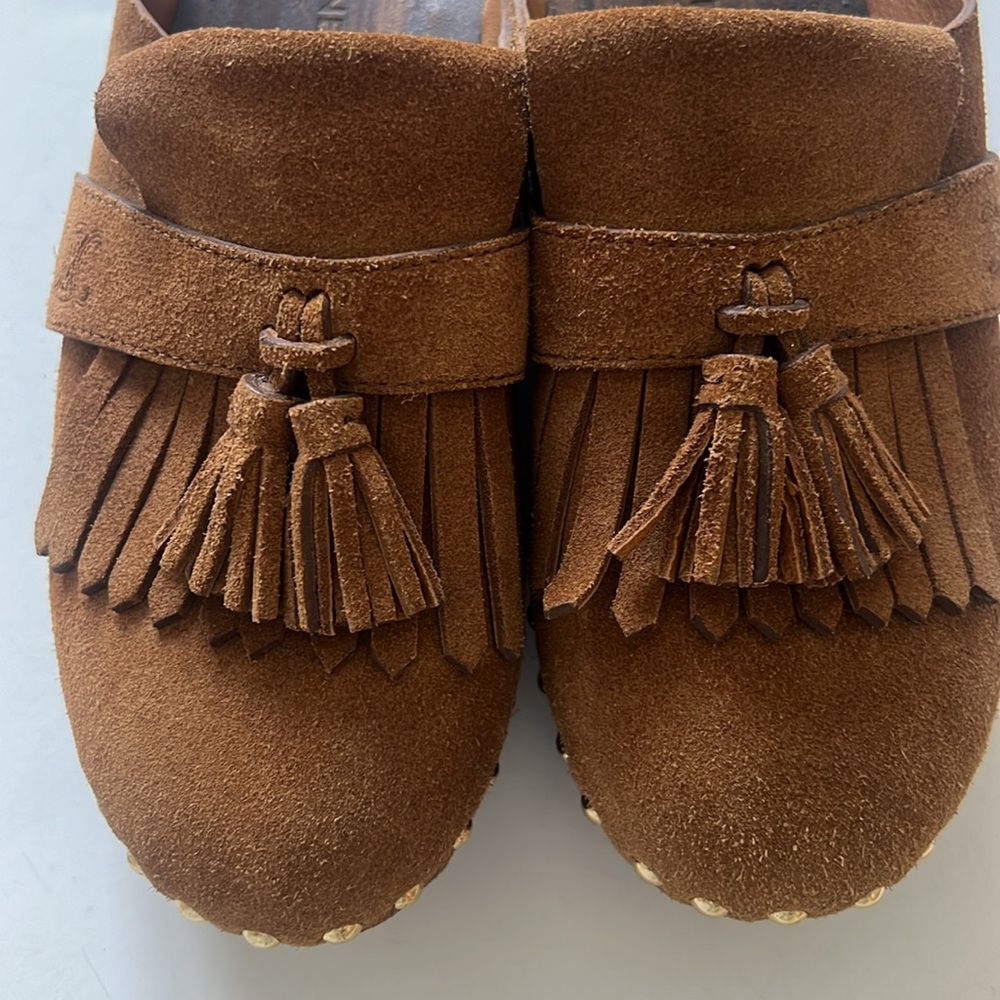Celine clogs suede with tassel and nails head and fringe - Picture 11 of 16